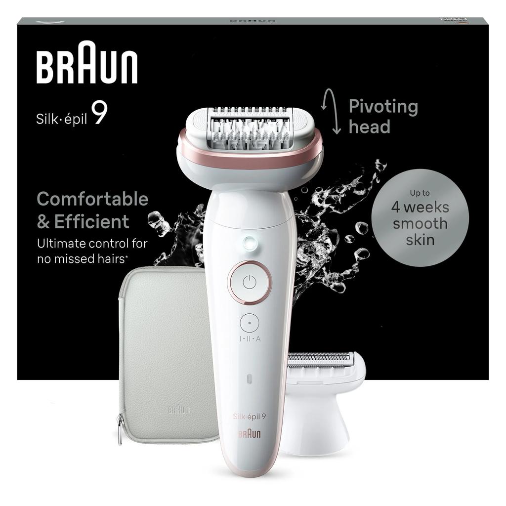 Braun Epilator | SES9-030 Silk Épil 9 | Run Time (max) 50 Min | Power Levels 2 | Wet & Dry | White/Pink