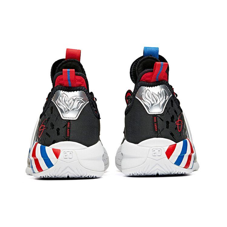 Anta GH2 Low Basketball Shoes Men Sneakers Black White Red 112111103-6