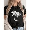 Women'S Short-Sleeve T-Shirt Featuring A Palm Tree Design, Ideal for Casual Summer Outings. It'S Lightweight and Breathable,