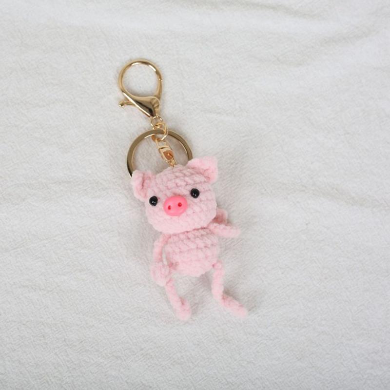 Mini Animal Doll Series Crochet Keychain Knitted Small Rabbit Doll Keyrings Mini Puppy Cute Keychain Custom Accessory