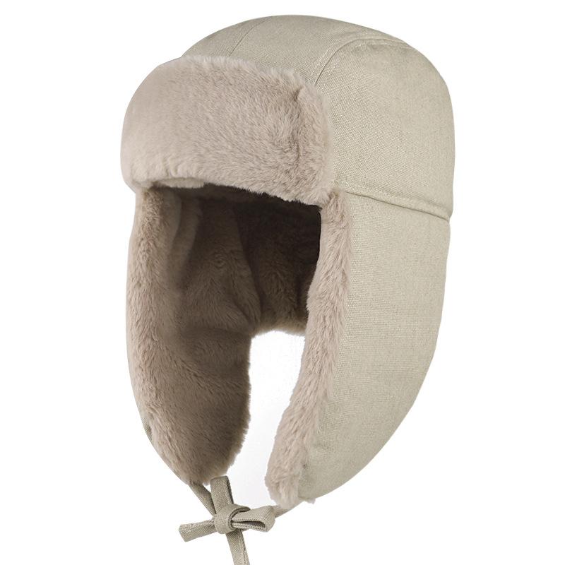 Hat warm cotton thickened face protection simple autumn and winter imitation rabbit hair extended neck protection hat