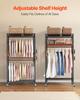 Rolling Clothes Rack, Heavy Duty Clothing Garment Rack, 3 Adjustable Tiers Clothing Racks with Carbon Steel, 204 kg Load Capacity Closet Wardrobe for