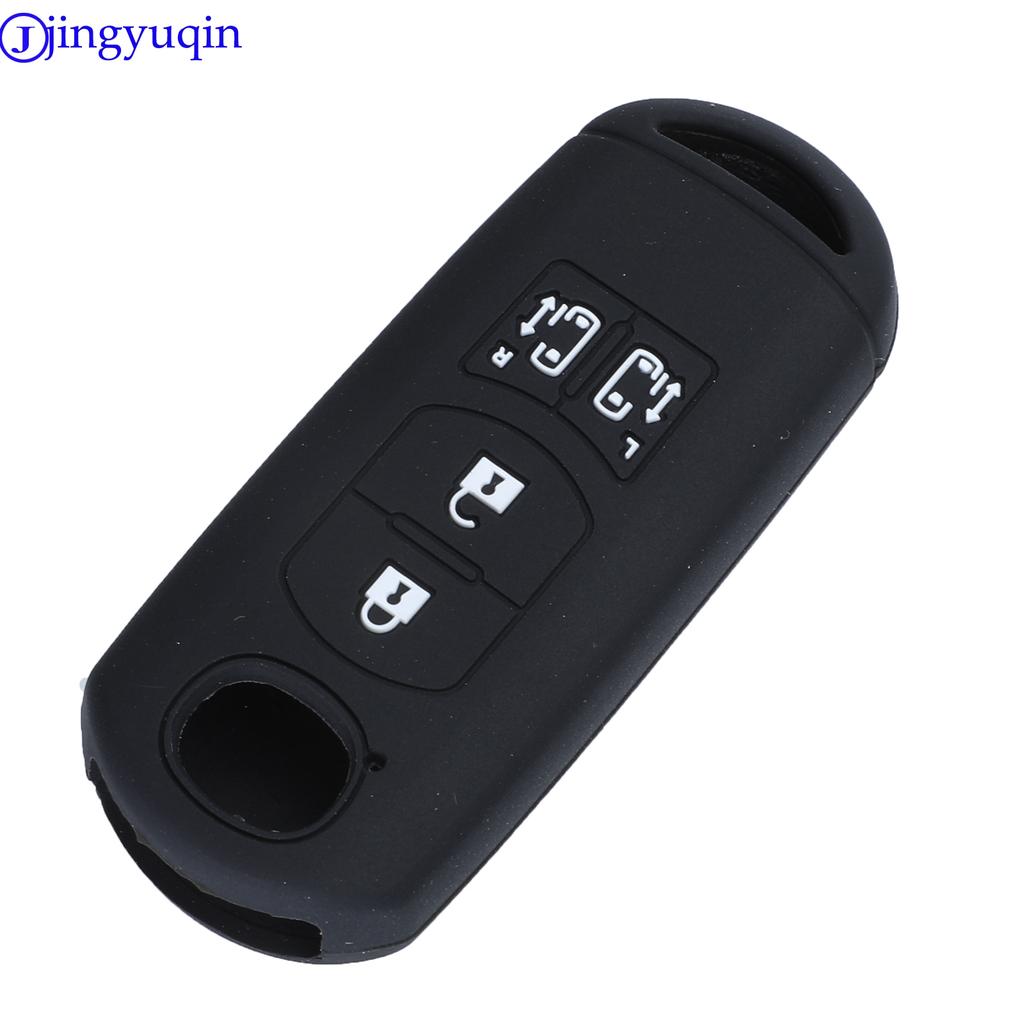 Jingyuqin 4B Remote Car Key Silicone Cover Case For Mazda 2 3 6 Axela Atenza CX-5 CX5 CX-7 CX-9 2014 2015 2016 2017 Holder