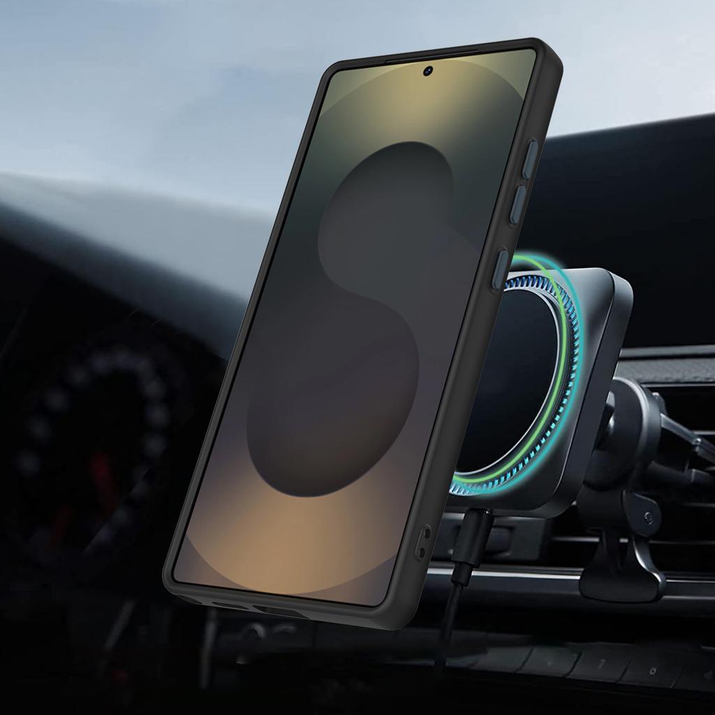 For Samsung Galaxy S25 Ultra Magnetic Case Rotating Ring Kickstand TPU + PC Back Cover