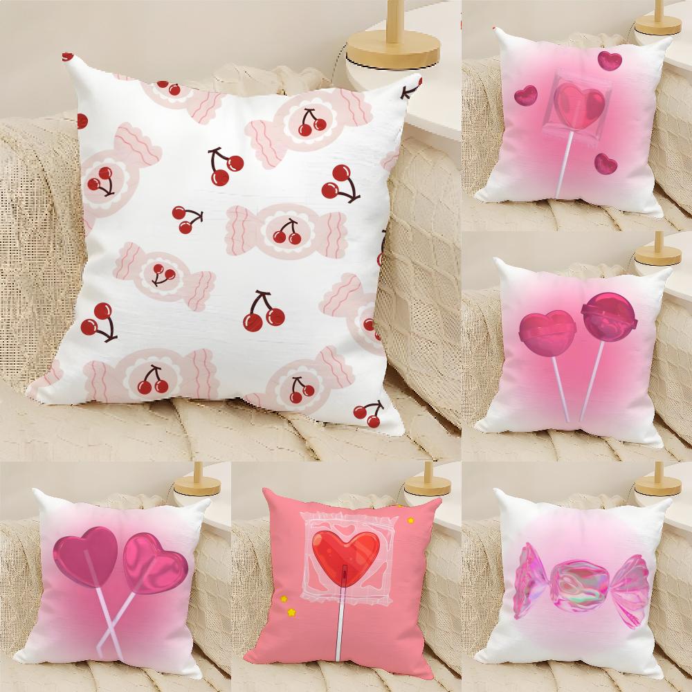 Sweet pink candy Pillow Case Home Living Room Decoration Linen Pillow Cases Cushion Cover