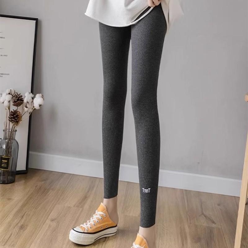 Damen Vertikale Streifen Matt Schlankmachende Leggings - Große Größen (200 Jin) Frühling/Sommer Gerippte Slim Fit Basisschicht Hose