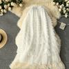 Summer Women Elegant Ruffles Mesh Elstic Waist Long Midi Cake Skirt