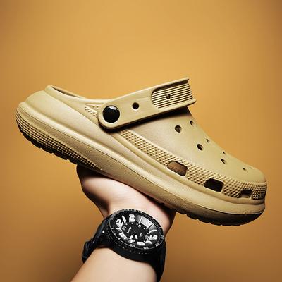 Sandália masculina antiderrapante de fundo grosso, sandália masculina de verão faça você mesmo, respirável, casal, chinelos de praia ao ar livre, sapatos leves