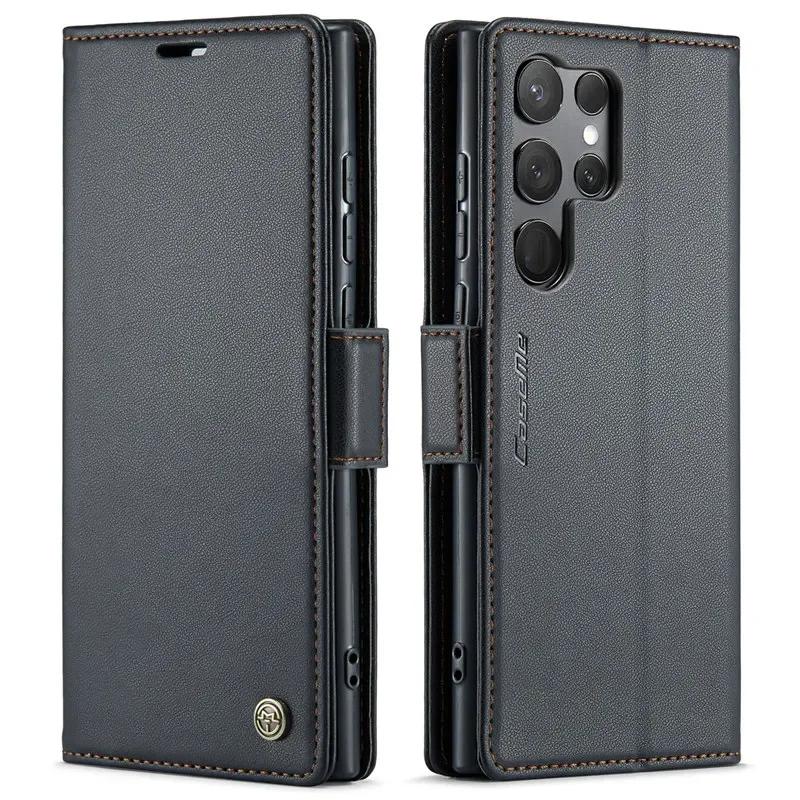 CaseMe Flip Stand Leather Phone Case for Samsung Galaxy S26 Ultra S25 Edge S24 FE S23 Ultra S22 S21 S20 Plus Wallet Card Holder Back Cover Coque Etui