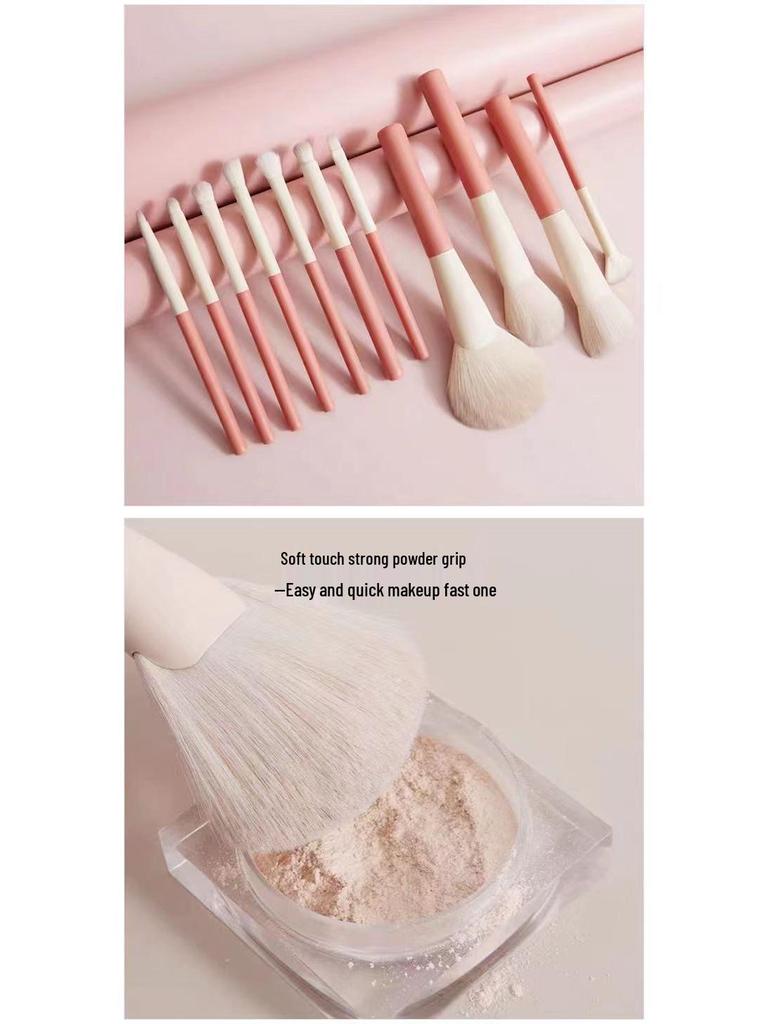 Série Vacances Set de 12 Pinceaux de Maquillage - Pinceaux Super Doux pour Fards à Paupières, Poudre Libre et Débutants