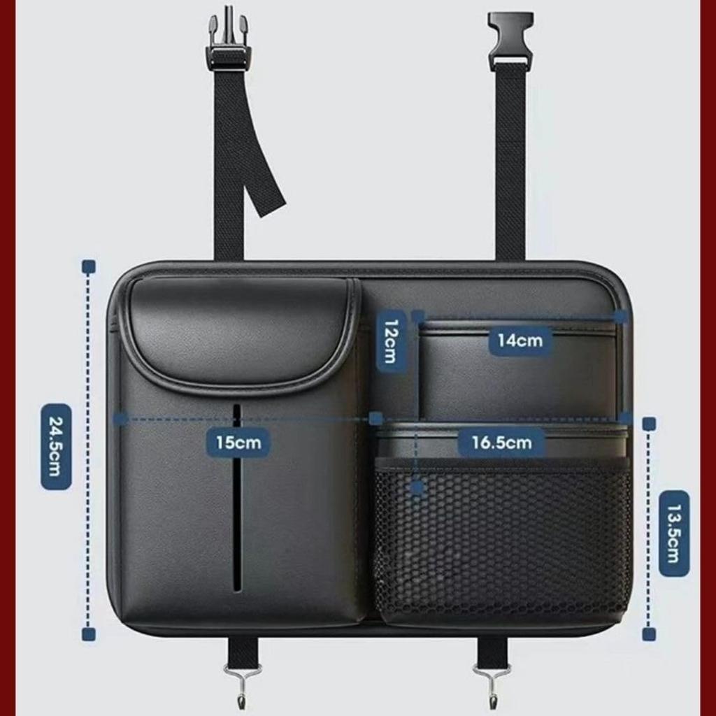 Solvanta Car Storage Pocket Seat Back Pocket for Rear Multifunctional Hanging x 5cm x Seats, Storage, Black, 31.5cm (W) (D) 24.5cm (H)