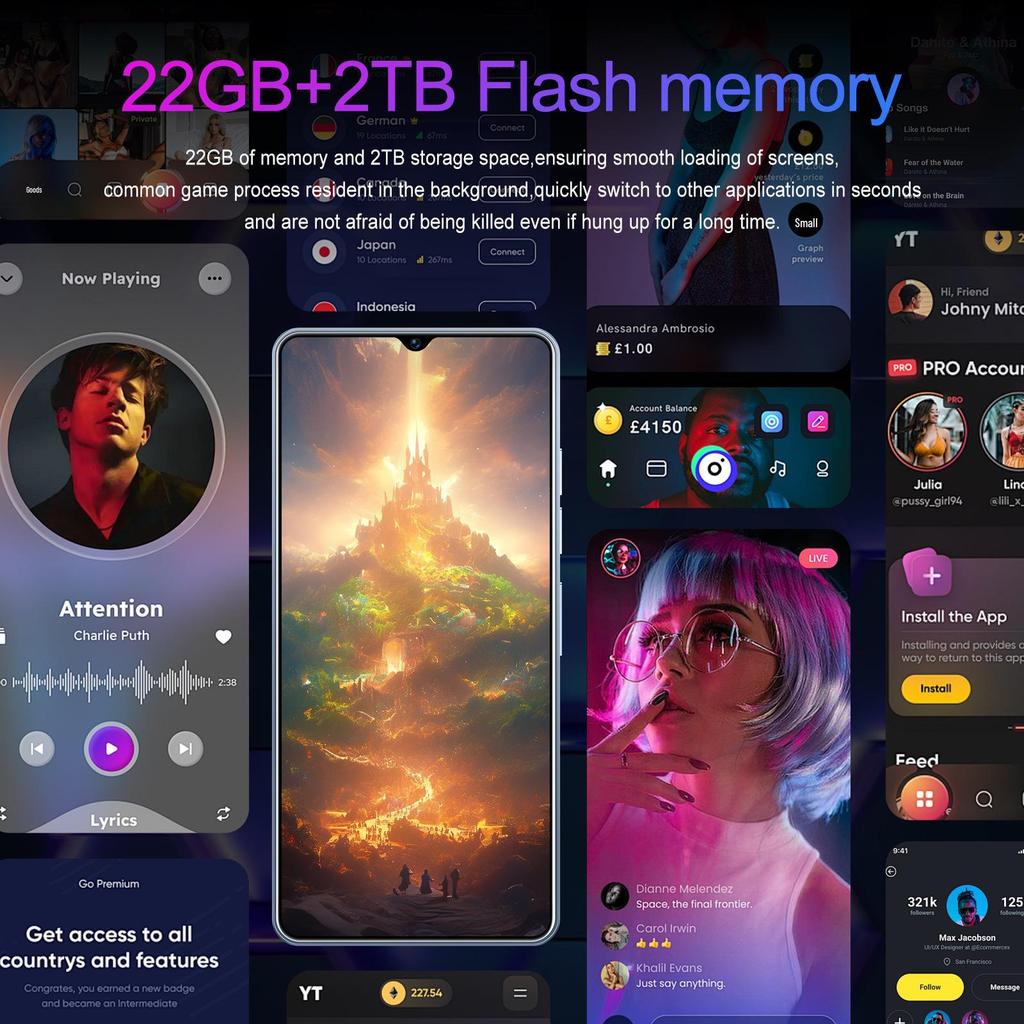 GT10 Pro 6.6-inch Android Smartphone, 2GB RAM + 16GB Storage, All-in-One Device