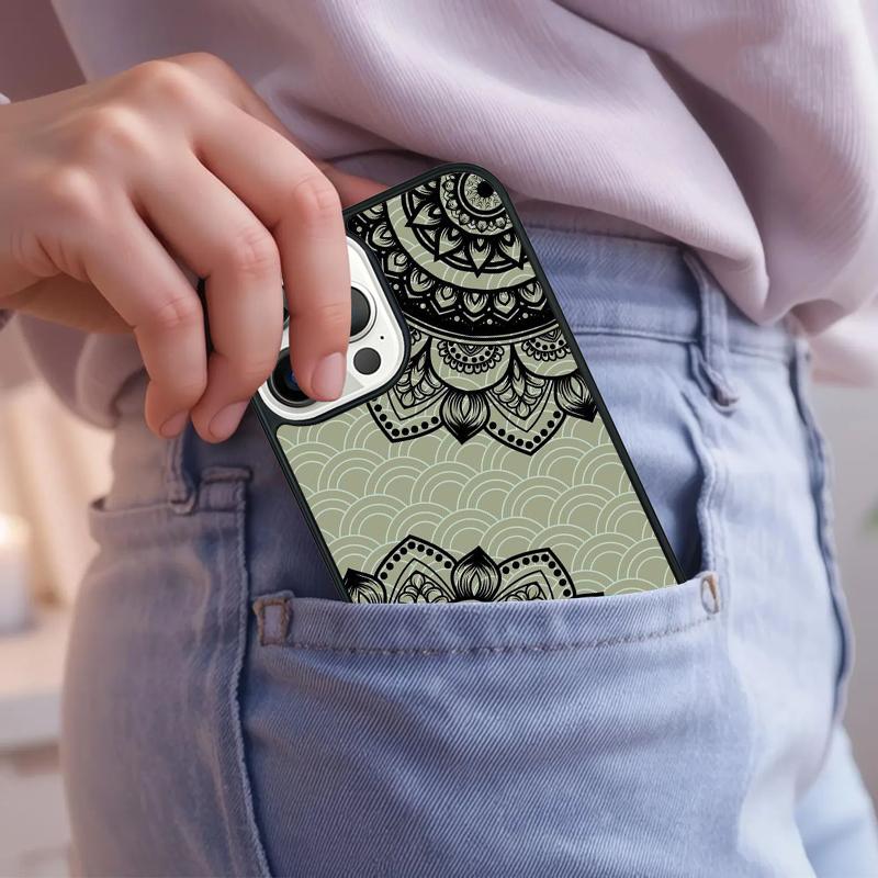 Mandala Wood Floral Phone Case For iPhone 17 Air 15 16e 14 13 Pro Max Coque 12 11 Pro Max PLUS cover