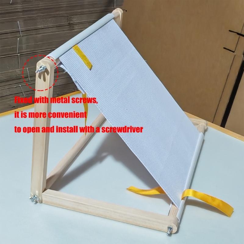 Adjustable Crosses Stitching Stand For Sofa Table Portable Embroidery Frame With Wood Base