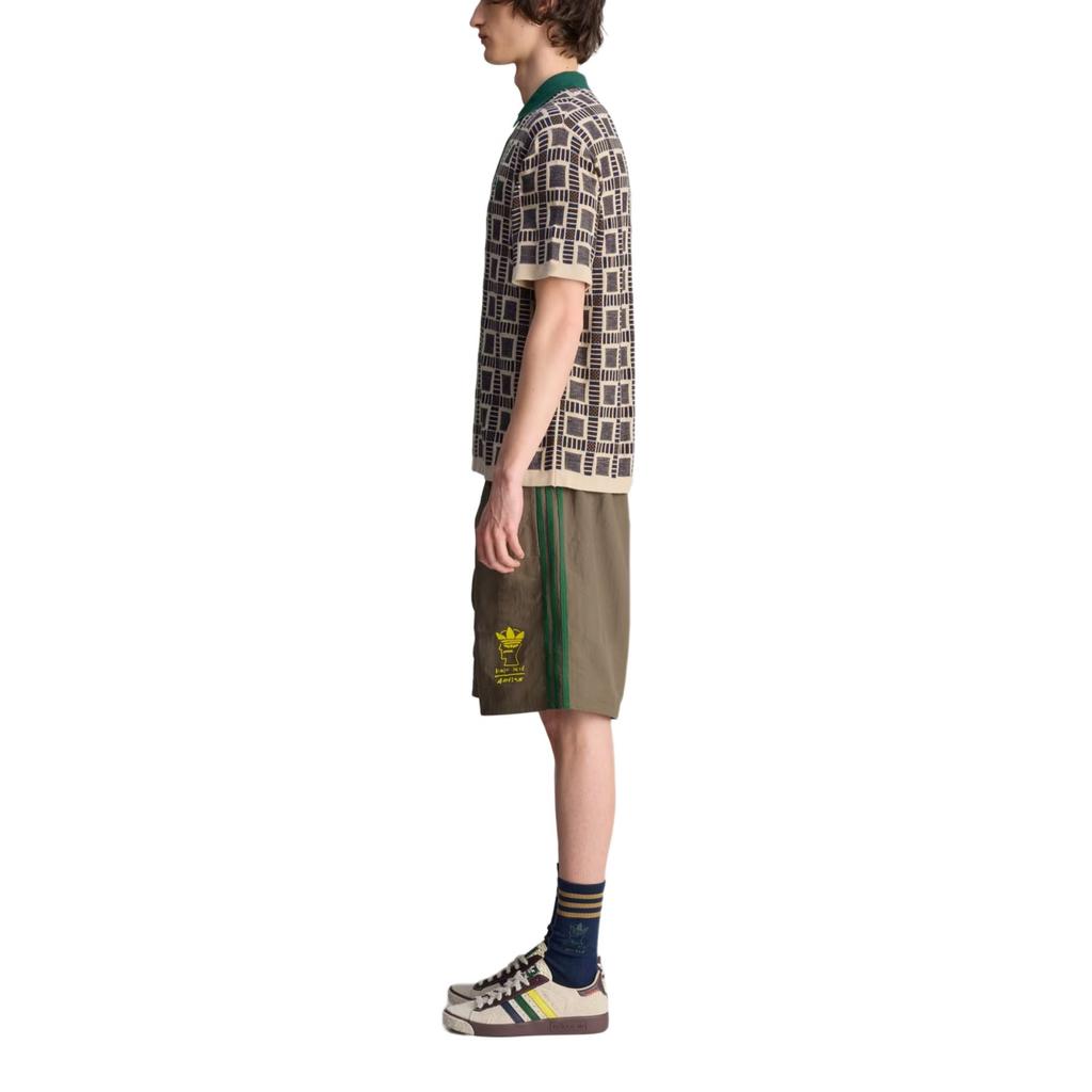 adidas Originals X Brain Dead Collaboration Trefoil SS25 Sports Fashion Comfortable Short Sleeve Polo Shirt Unisex Polo Shirts Dust-Sand JN7151