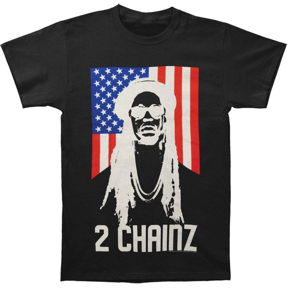 Men s 2 Chainz Flag T-shirt Small Black S