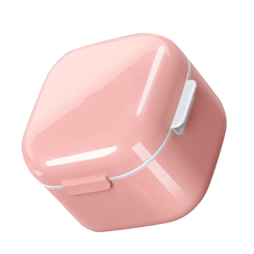 Denture Bath Case Denture Soaking Holder Portable Compact Denture Soak Container Multifunctional False Teeth Storage Case for Home Travel