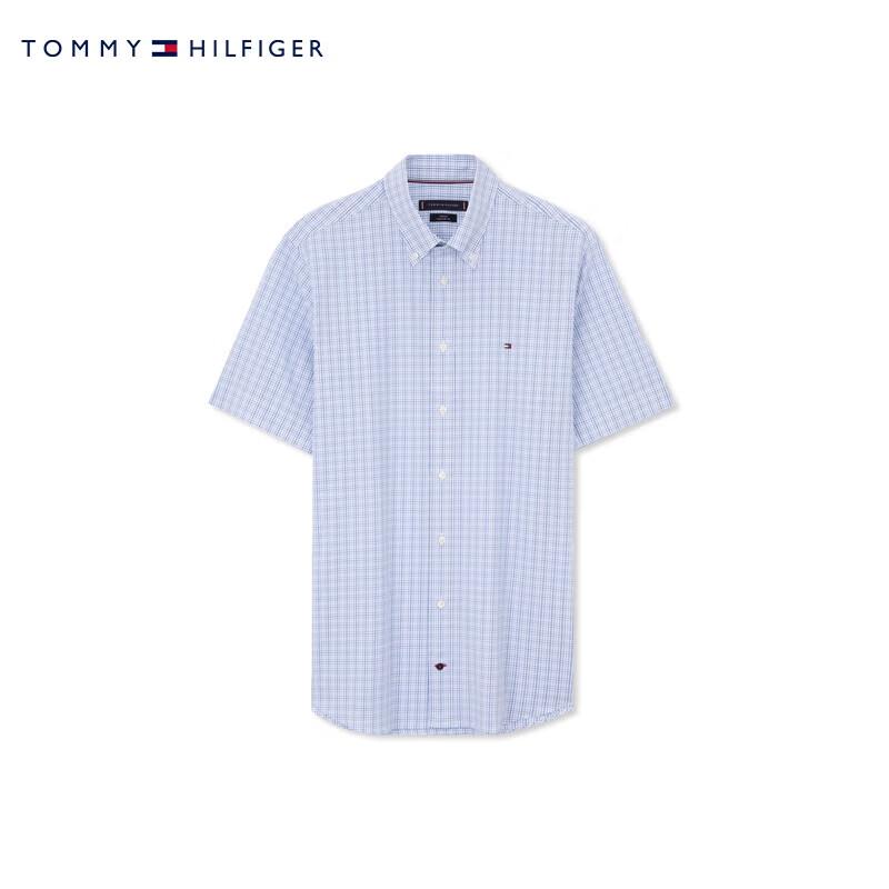 Tommy Hilfiger Men's Easy-Care Plaid Short Sleeve Shirt