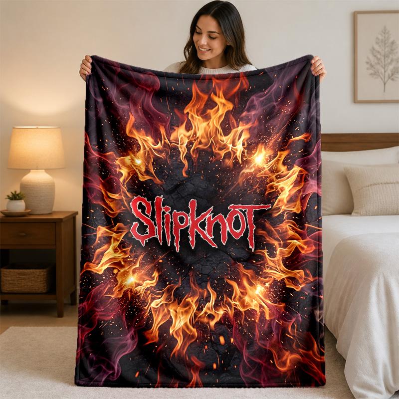 Coperta in Flanella con Stampa Slipknot Morbida Leggera Coperta Pluche per Letto Divano Uso Domestico