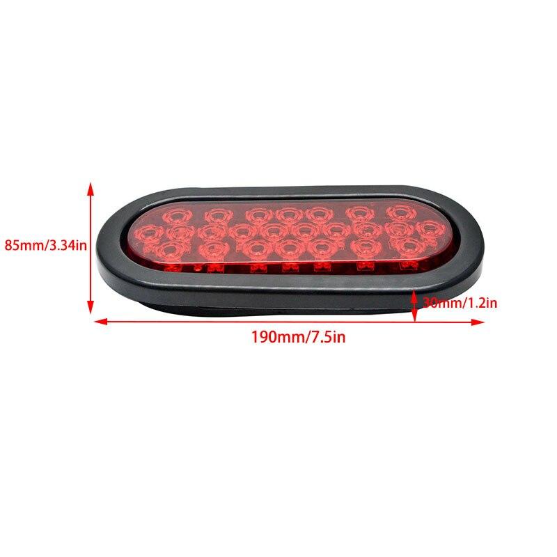 2 stücke 12 V 24 Led Oval Lkw-anhänger Stopp Drehen Rücklicht Bremslicht Seitenmarkierungsleuchte Anhänger Lkw Lampe Rot Kit Set