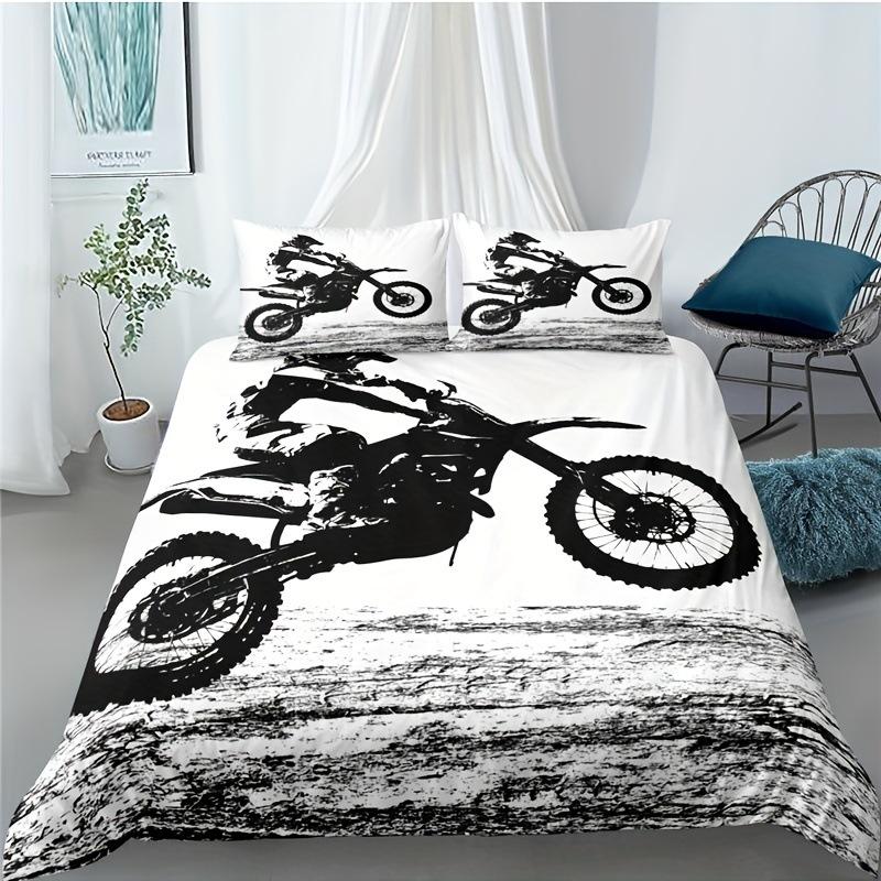 Three-Piece Bedding Off-Road Motorcycle 3D Digital Printing Bedding Home Textiles