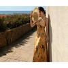 Garden Yellow Neck Dress Huge Beautiful Skirt Dress Dopamine Island Bright Seaside Vacation