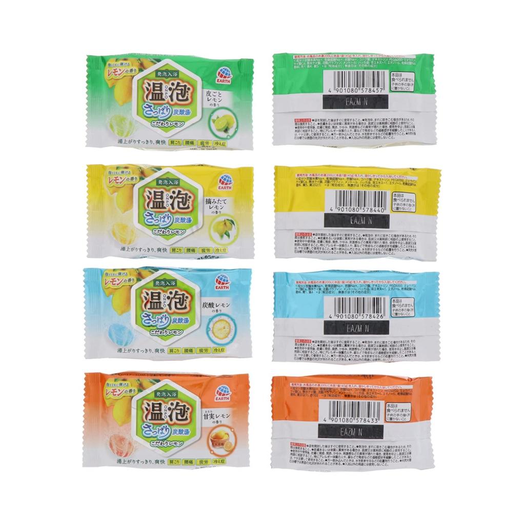 ONPO Bath Refreshing Carbonated 4 Flavors Flavors X 3 12 Additives, Bath, Lemon, [4 Tablets, Tablets]