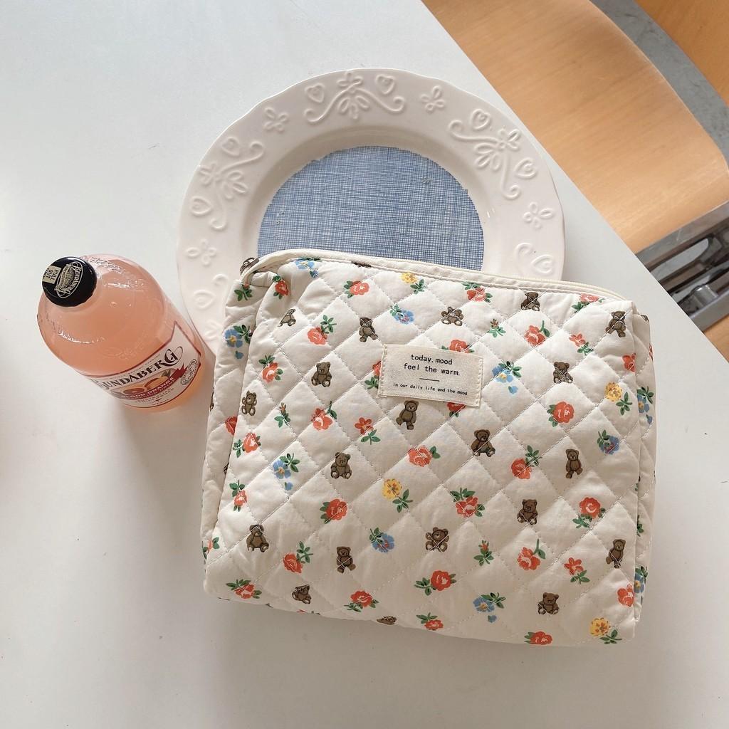 Stylish Street Fashion Cotton Geometric Pattern Handheld Makeup Bag Coin Purse For Women StyleA