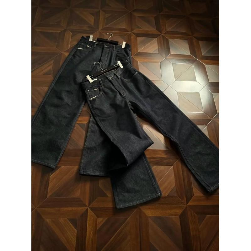 Mens Classic Dark Blue Raw Denim