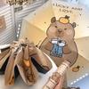Anti-UV Capybara Automatic Umbrella Letter Print Cartoon Folding Sun Umbrella  Children