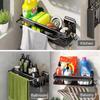 Bathroom Shelf No-drill Wall Mount Corner Shelves Shampoo Towel Holder Kitchen Storage Rack  Alumimum Bathroom Accessories