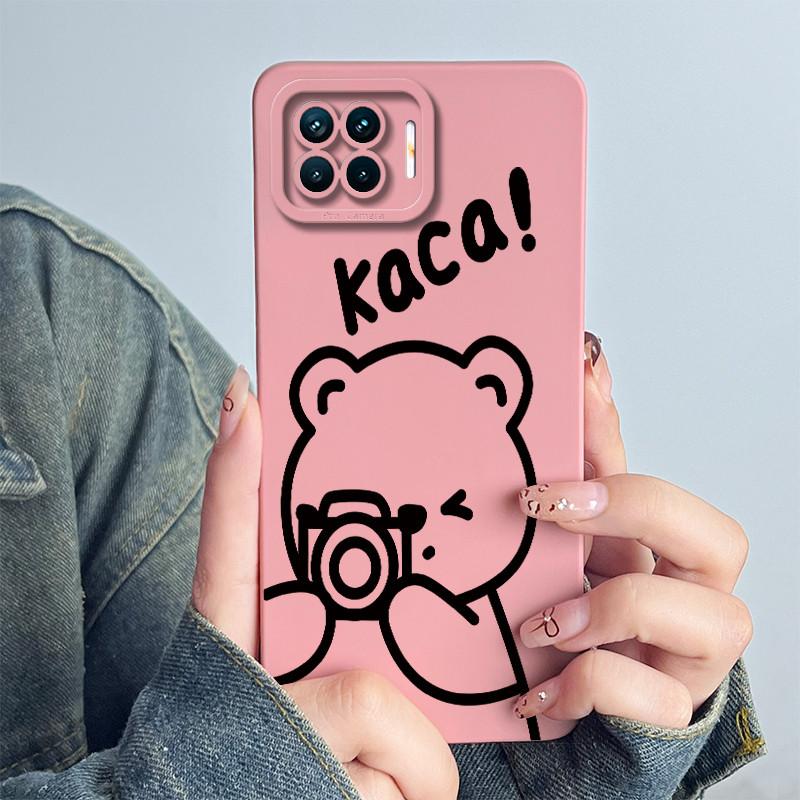 For OPPO Reno4 Lite Reno4 F Phone Case Reno 4 Lite 4F Cover Soft Silicone Cartoon Funda Lovely Panda Flower Printed Coque Casing