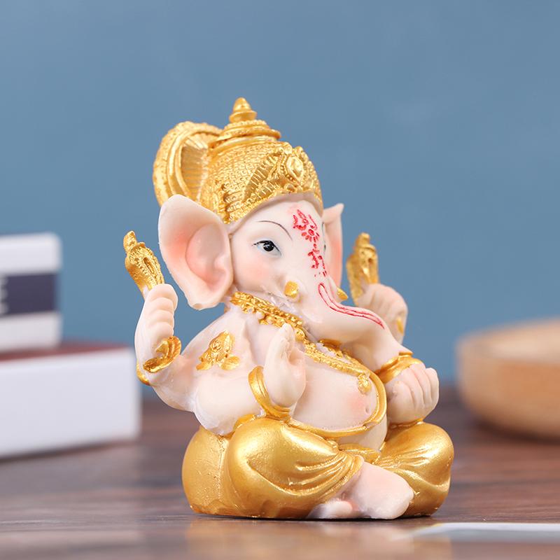 Статуэтка бога слона, настольная индуистская смола, художественная статуя удачи и богатства, орнамент One Size