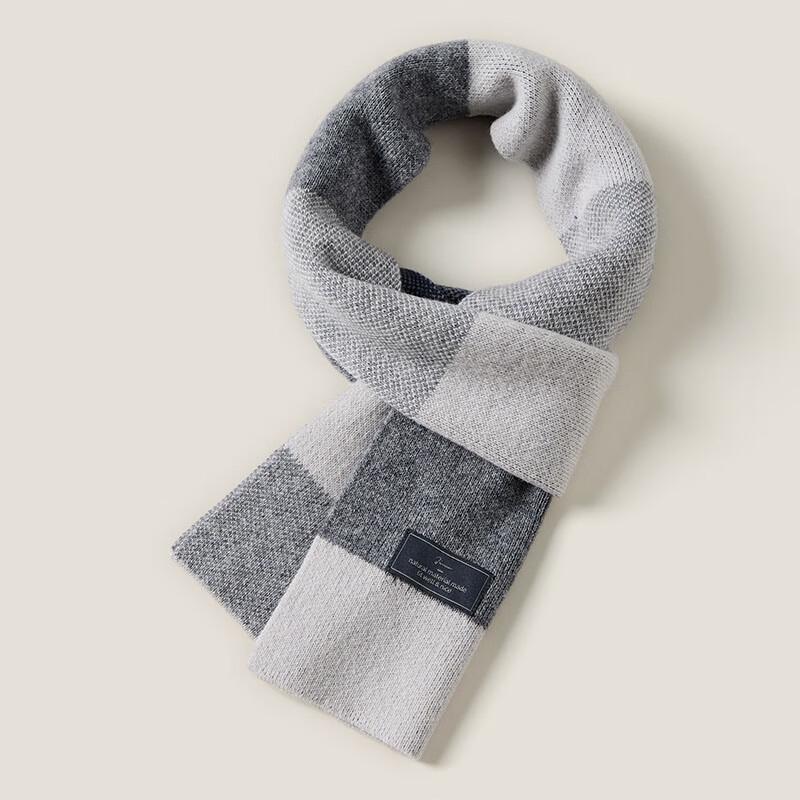 JIUMU Men's Pure Wool Plaid Scarf WY169