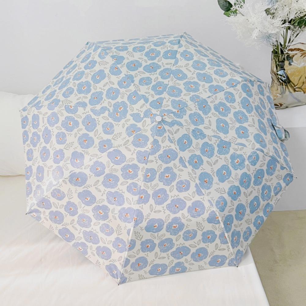 Fresh Floral Print Sun Rain Umbrella Dual-purpose Foldable Umbrella  Travel Accessoreis