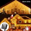 3.5M/7M Solar Curtain Icicle Light Outdoor Eaves Decor LED Decorative Light Fashion String Lights