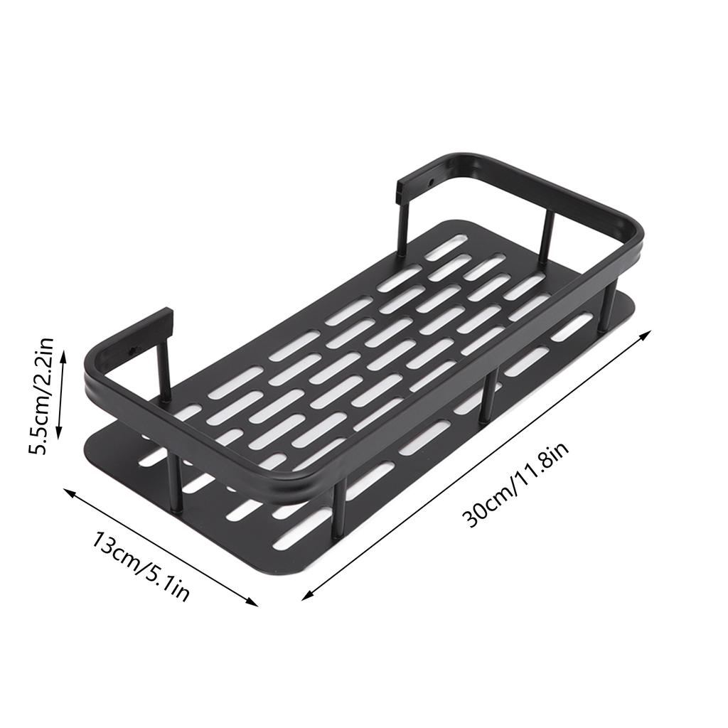 Shower Storage Rack 3 Layers Punch   Rectangle Aluminum Shower Shelf Basket for Home Bathroom