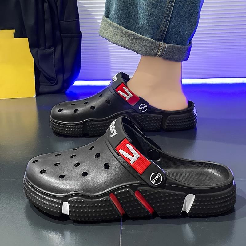Men Casual Hole Shoes Summer Non Slip Beach Slippers Lightweight Breathable Sandals