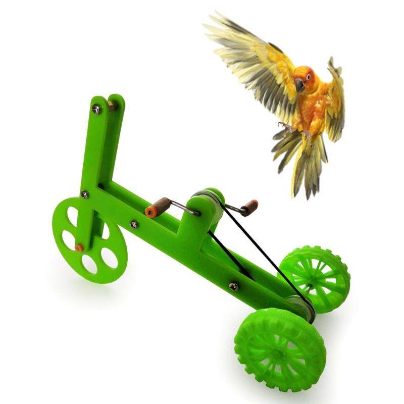 Funny Parrot Bike Toy Birds Training Plaything Supplies Educational Interactive Props for Parakeet Cockatiel Conure Lovebird