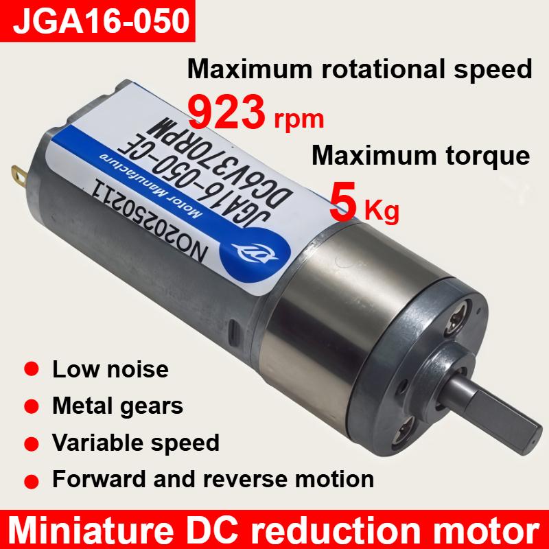 1pc 6V 12V DC Gear Reduction Motor 12RPM-480RPM Adjustable Speed CW CCW DIY Accessories Miniature Electric Engine JGA16-050