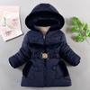 Gefütterte Mädchen-Winterjacke aus dicker Baumwolle mit Fleece