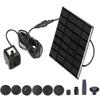 1.2W Solar Water Fountain Pump 200L/h with 6 Nozzles Solar Pond Pump Solar Panel Water Pump for Bird Bath Ponds Garden Fish Tank