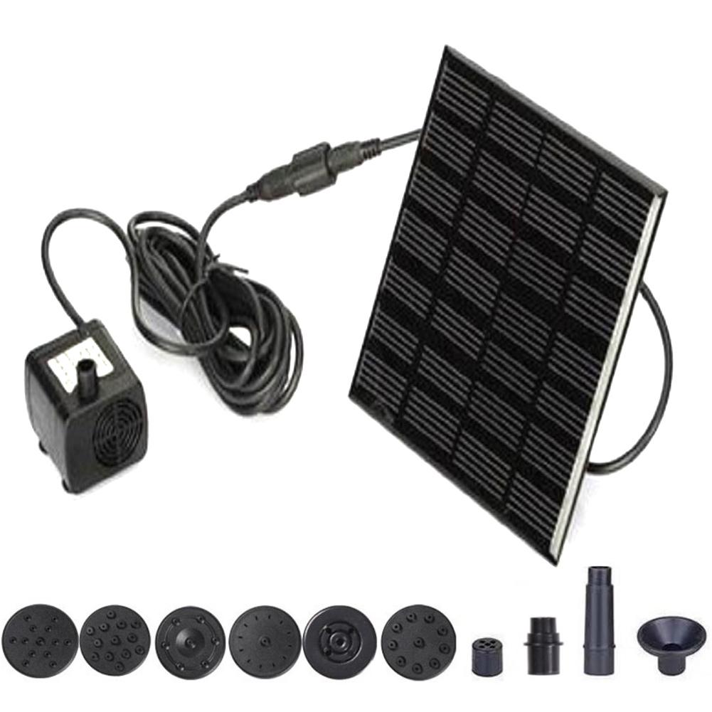 1.2W Solar Water Fountain Pump 200L/h with 6 Nozzles Solar Pond Pump Solar Panel Water Pump for Bird Bath Ponds Garden Fish Tank