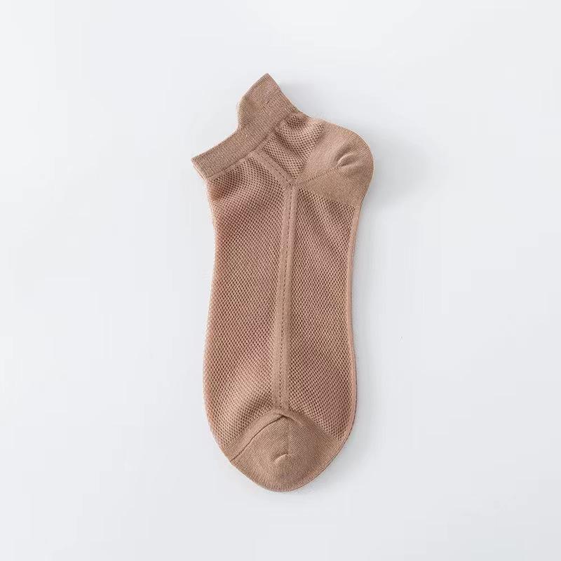 Men's Odor-Resistant Cotton Boat Socks - Low-Cut, Sweat-Absorbent, Invisible, Solid Colors for Spring/Summer