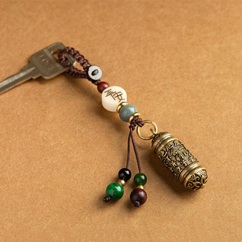 Messing Sechs Worte Mantra Buddhistisches Auto Schlüsselanhänger Anhänger Handgemachte Diy Schlüsselanhänger Geschenke