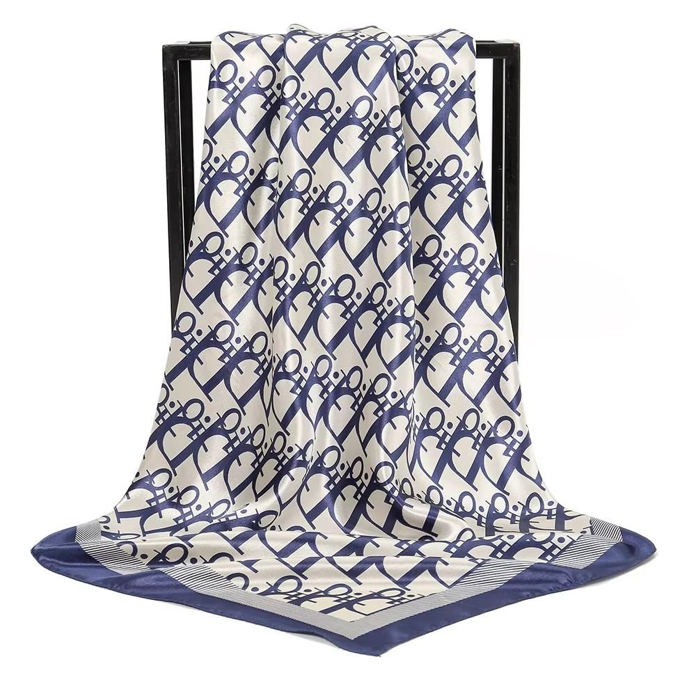1 Pcs 90cm Ladies' Silk Scarf Vintage Fashionable Versatile Printed Silk Spring Hair Band Hijab Sunsceen Neckerchief Shawl Wraps