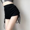 Summer Yoga Shorts Women Fitness Shorts Running Cycling Shorts Breathable Sports Edge Drawstring High Waist Workout Gym Shorts