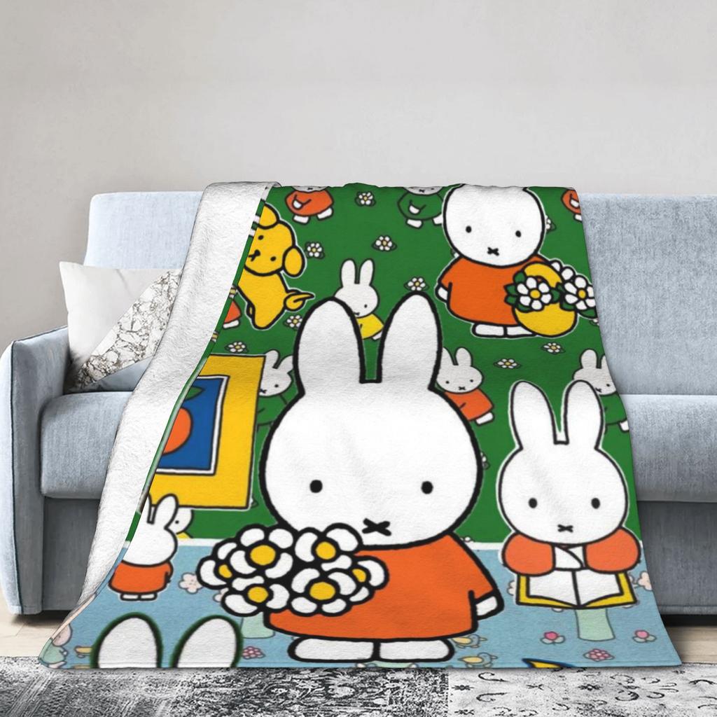 M-Miffys Cute Rabbit Blanket Cozy Soft  Throw Blankets for Bed 50x60 Inch Multiple Sizes Quilt
