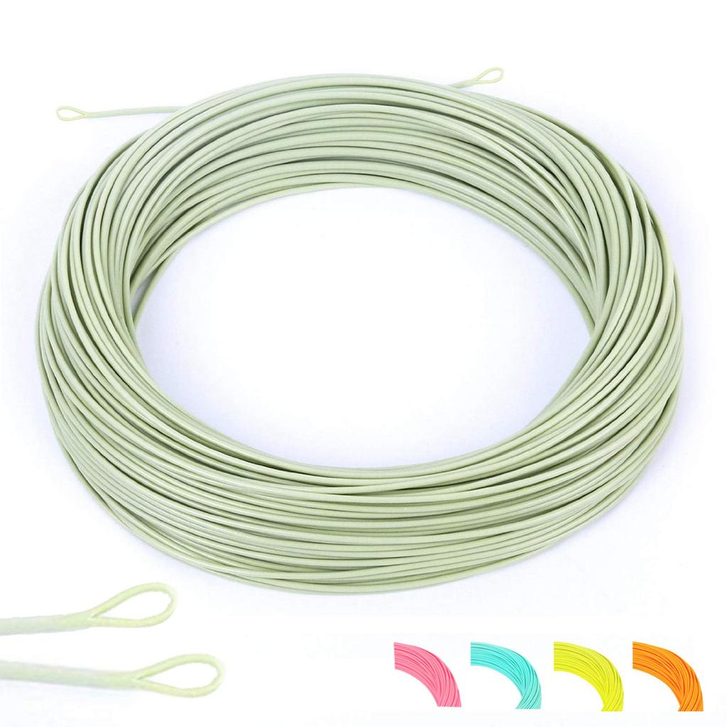 Maxcatch DT Fly Line Double Taper Floating: 1-8F, 100ft DT Fly Fishing Line (Moss Green with Loop, DT-2F)