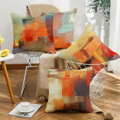 45 x 45 cm Vintage abstrakter Kissenbezug, modernes Zuhause, Polyester, dekorativer Kissenbezug, Graffiti-Druck, bunter Kissenbezug